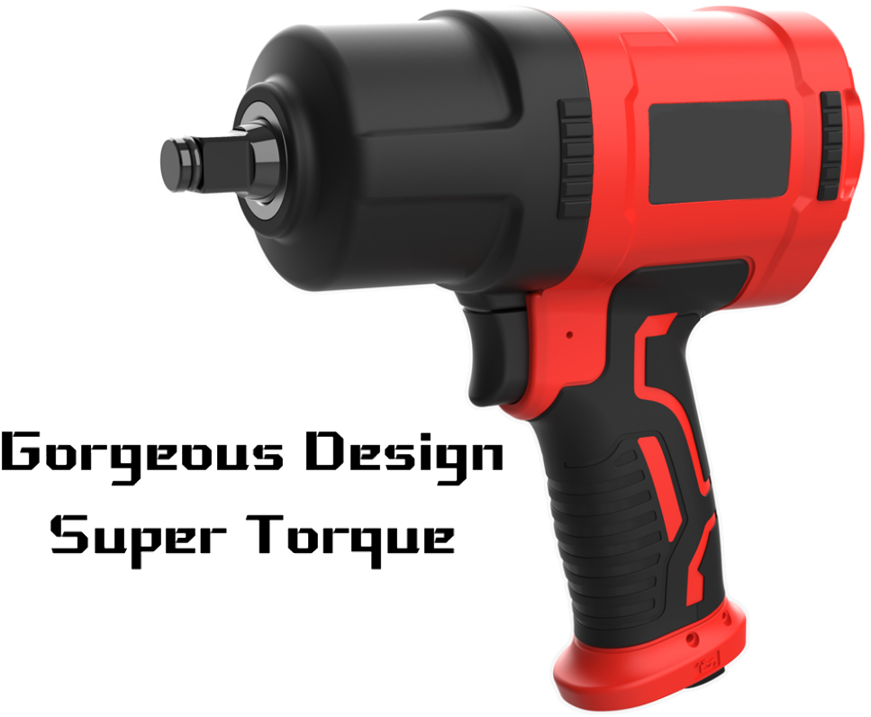 Red electric impact wrench with gorgeous design and super high torque performance.