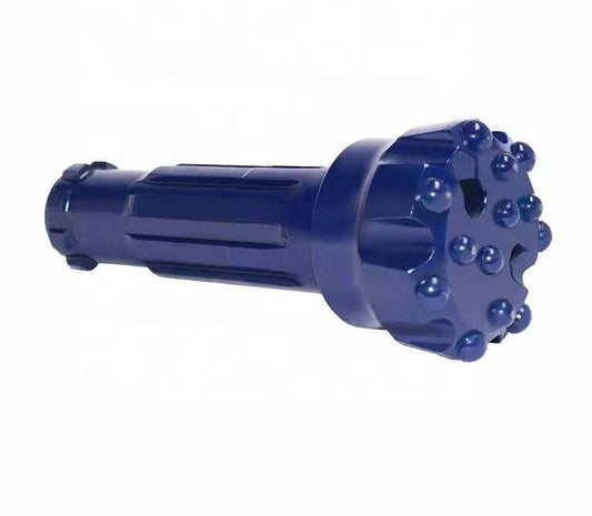  Close - up view of a single blue mining rock drill bit with button - tooth design, optimized for high - efficiency hard - rock penetration in mining.